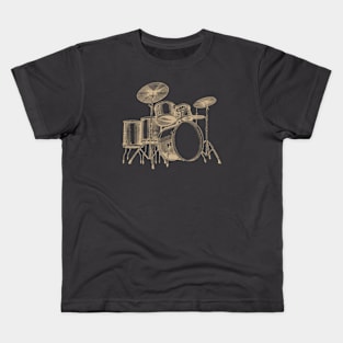 Drum Kit Drawn Kids T-Shirt